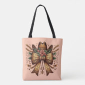 Westerse kokette strik tote bag (Achterkant)
