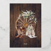 Westerse koppel shower uitnodiging, Rustic Cowboy  Folie Uitnodiging (Achterkant)