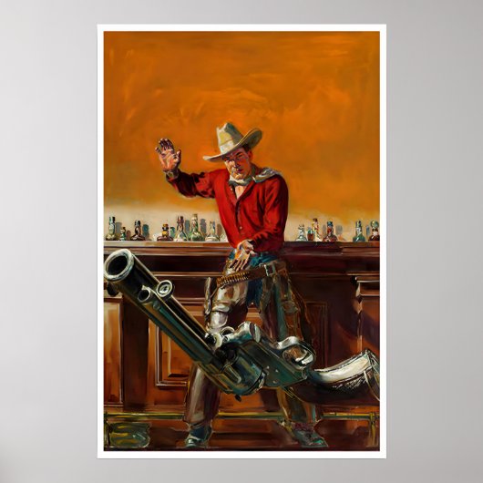 Westerse Kunst Bar Western Pulp Cowboy Poster Man (Voorkant)