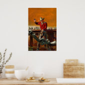 Westerse Kunst Bar Western Pulp Cowboy Poster Man (Keuken)