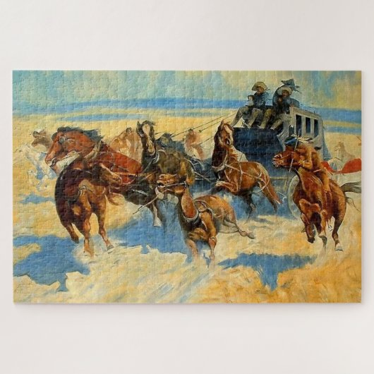 Westerse kunst “Downing the Nigh Leader” Legpuzzel (Horizontaal)