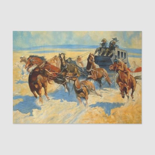 Westerse kunst “Downing the Nigh Leader” Tissuepapier (Voorkant)