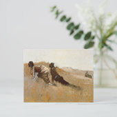 Westerse Kunst “Indiaanse verkenners die Custer in Briefkaart (Staand voorkant)