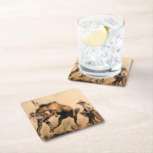 Westerse kunst “Mule” van Will James Kartonnen Onderzetters (Insitu)