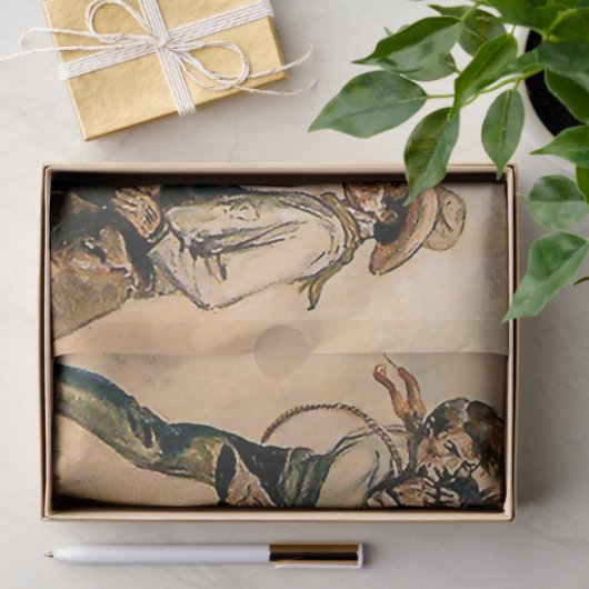 Westerse kunst “Mule” van Will James Tissuepapier (Geschenk)