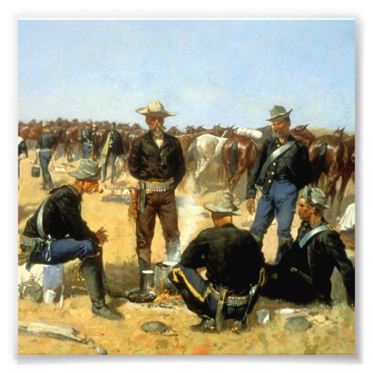 Westerse kunst “Ontbijt van de cavalerist” Foto Afdruk (Voorkant)