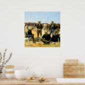 Westerse kunst “Ontbijt van de cavalerist” Poster (Keuken)