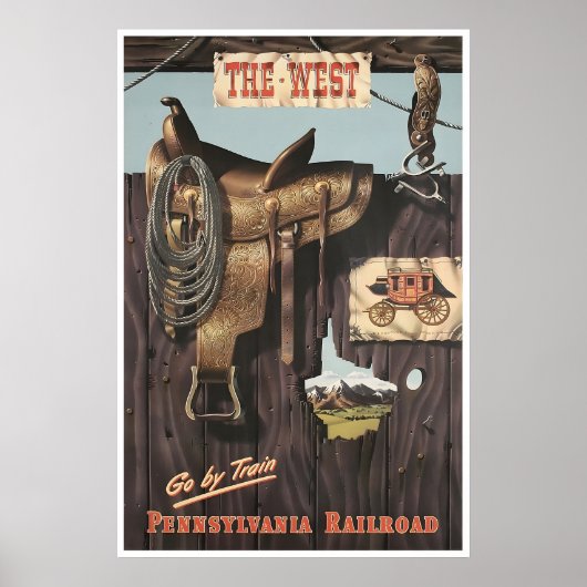 Westerse Kunst Pennsylvania Railroad Poster Trein (Voorkant)