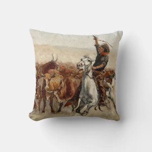 Westerse kunst van Frederic Remington tijdens The  Kussen