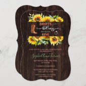 Westerse laarzen & Bling vrijgezellenfeest Kaart (Voorkant / Achterkant)