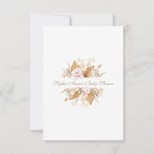 Westerse Laarzen Cowgirl Bloemen Baby Shower RSVP Kaartje (Achterkant)