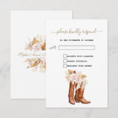 Westerse Laarzen Cowgirl Bloemen Baby Shower RSVP Kaartje (Voorkant / Achterkant)