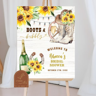 Westerse laarzen en bruisende bruiloft Welcome Bor Poster
