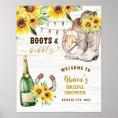 Westerse laarzen en bruisende bruiloftsshower welk poster (Voorkant)