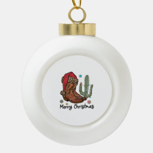 Westerse laarzen Sinterklaas Kerstmis laarzen Kers Keramische Bal Ornament
