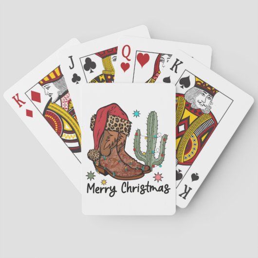 Westerse laarzen Sinterklaas Kerstmis laarzen Kers Pokerkaarten (Achterkant)