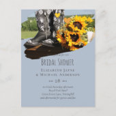 Westerse laarzen zonnebloemen rustieke bruiloft briefkaart (Voorkant)