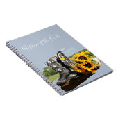 Westerse laarzen zonnebloemen rustieke bruiloft notitieboek (Rechterzijde)