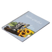 Westerse laarzen zonnebloemen rustieke bruiloft notitieboek (Linkerzijde)