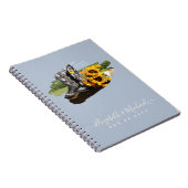 Westerse laarzen Zonnebloemen Rustieke bruiloft Notitieboek (Rechterzijde)