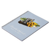 Westerse laarzen Zonnebloemen Rustieke bruiloft Notitieboek (Linkerzijde)