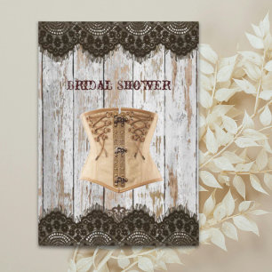 Westerse land corset steampunk bruidsdouche kaart