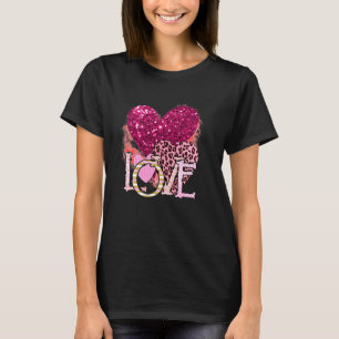 Westerse Land Luipaard Harten Liefde Cowgirl Valen T-shirt