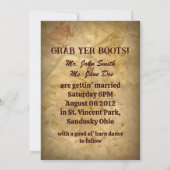 Westerse landelijke cowboy bruiloft foto uitnodigi kaart (Achterkant)