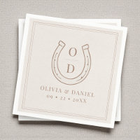 Westerse Landelijke Hoefijzer Bruine Monogram Huwe