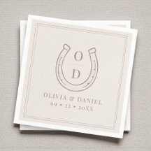 Westerse Landelijke Hoefijzer Bruine Monogram Huwe