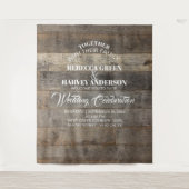 westerse landelijke houtnerf schuur bruiloft achte wandkleed (Voorkant)