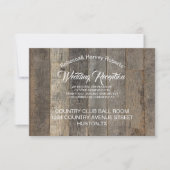 westerse landelijke houtnerf schuur bruiloftsrecep kaart (Voorkant)