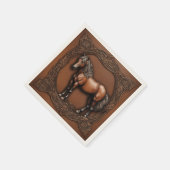 Westerse landelijke paardrijden paard feest servet (Hoek)