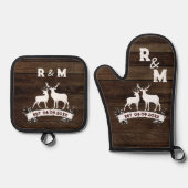 Westerse landhertenjubileum aangekondigd Mijnheer  Ovenwant & Pannenlap Set (Voorkant)