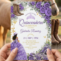 Westerse lavendelrozen Gouden Land Quinceañera