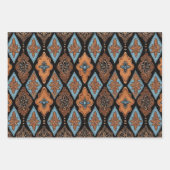 Westerse Leren Bruine Turquoise Set van 3 Inpakpapier Vel (Voorkant)