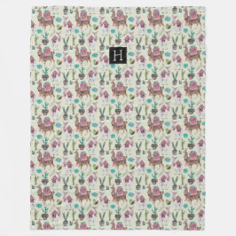 Westerse Llama's & Cactus | Grote fleece dekens