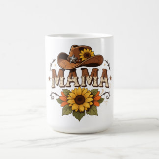 Westerse Mama Zonnebloem Cowgirl Design Koffiemok