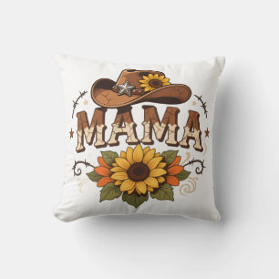 Westerse Mama Zonnebloem Cowgirl Design Kussen