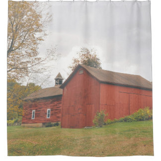Westerse Massa Big Red Barn in Herfst Douchemengkr Douchegordijn