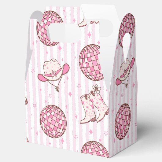 Westerse meid Cowboy Disco roze Bedankdoosjes (Geopend)