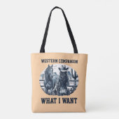 Westerse metgezel tote bag (Achterkant)