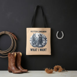 Westerse metgezel tote bag