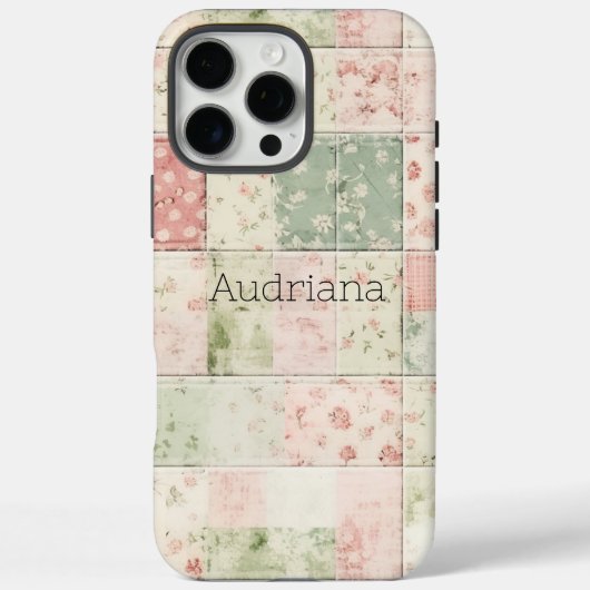 Westerse mint roze bloem quilt patronen Case-Mate iPhone case (Achterkant)