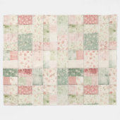 Westerse mint roze bloem quilt patronen fleece deken (Voorkant (Horizontaal))