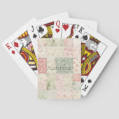 Westerse mint roze bloem quilt patronen pokerkaarten (Achterkant)