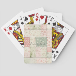 Westerse mint roze bloem quilt patronen pokerkaarten