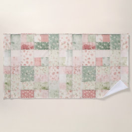 Westerse mint roze bloem quilt patronen strandlaken