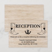 Westerse Ontvangst Cowboy Laars Landelijke Bruilof Kaart (Voorkant / Achterkant)