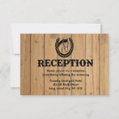 Westerse ontvangst paard hout rustiek bruiloft kaart (Voorkant)